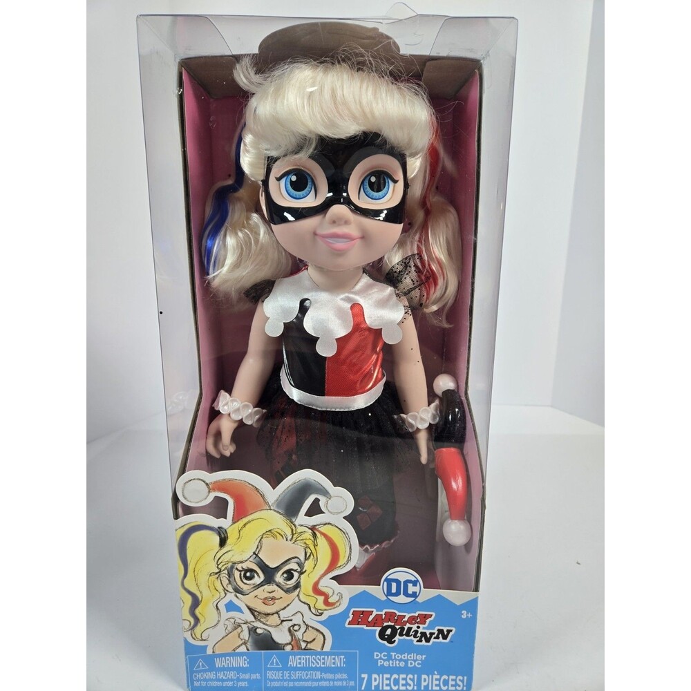 DC Super Hero Girls Harley Quinn Toddler Doll JAKKS 2017 14in 7 Piece